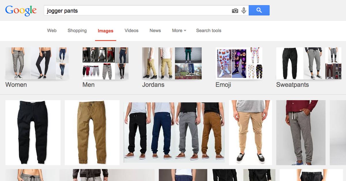 Google Says Jogger Pants Are In for Spring