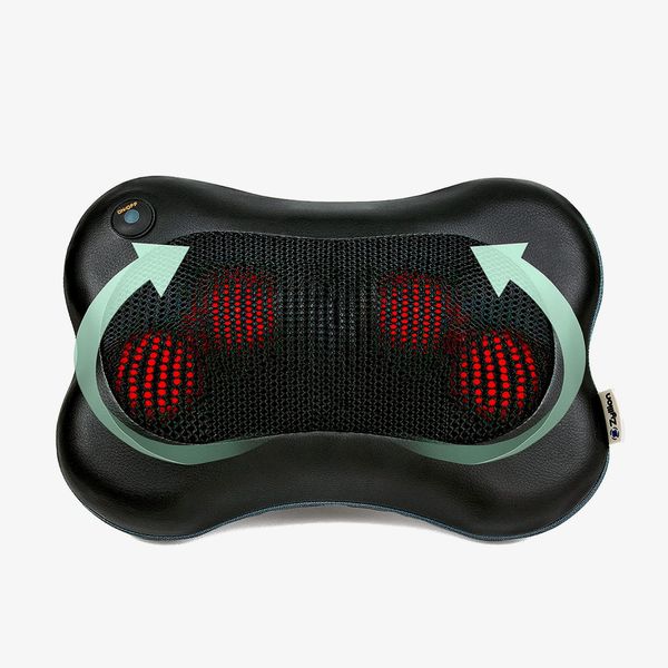 3D Deep Tissue Kneading Massage Pillow with Heat and Power Adapter