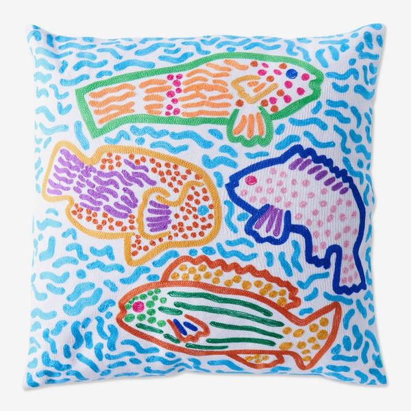 Kip&Co x Ken Done Rainbow Fish Embroidered Cushion
