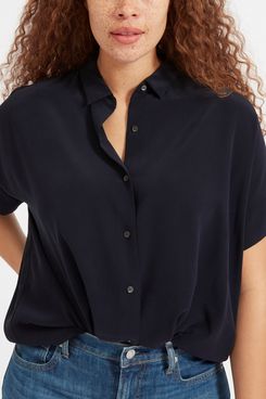 Everlane Clean Silk Short-Sleeve Square Shirt