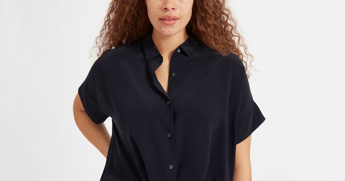 everlane silk square shirt dress Everlane Womens The Satin Square Neck Slip Dress Carob Brown Size 0 NWT