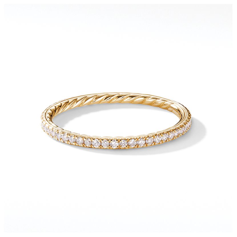 DY Eden Single Row Wedding Band with Diamonds in 18K Gold, 1.55mm