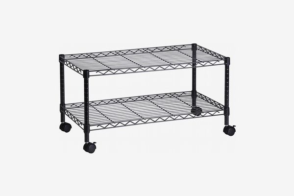 Honey-Can-Do Two-Shelf Rolling Media Cart, 36 Inches Wide