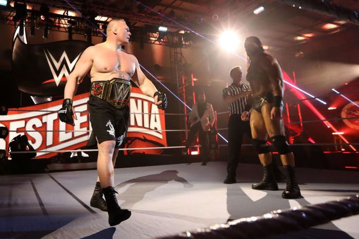 Brock Lesnar and Drew McIntyre.