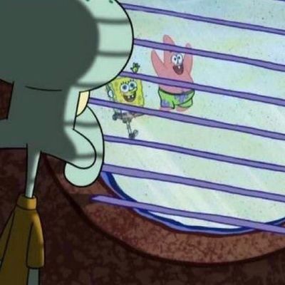 Squidward Looking Outside Window