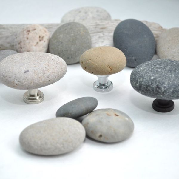 Beach Rock and River Pebble Cabinet Knobs - Custom Order Single Pulls
