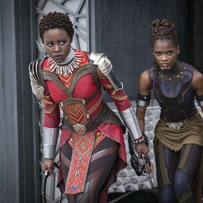 Lupita Nyong'o and Letitia Wright in Black Panther.