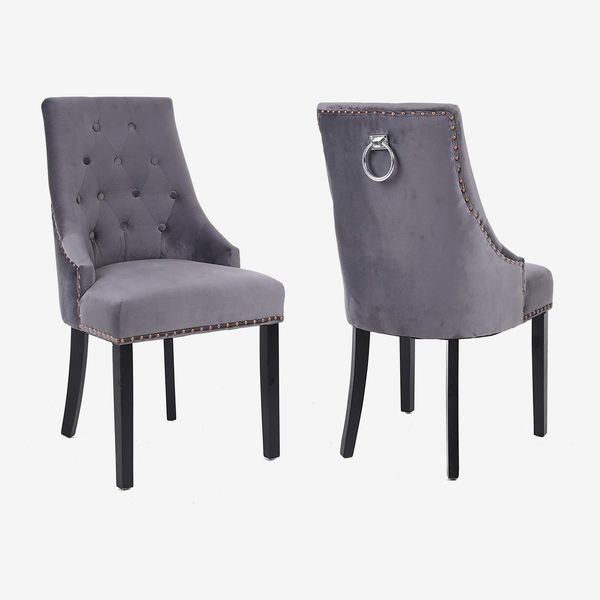Studded Velvet Arm Chair – Set of 2
