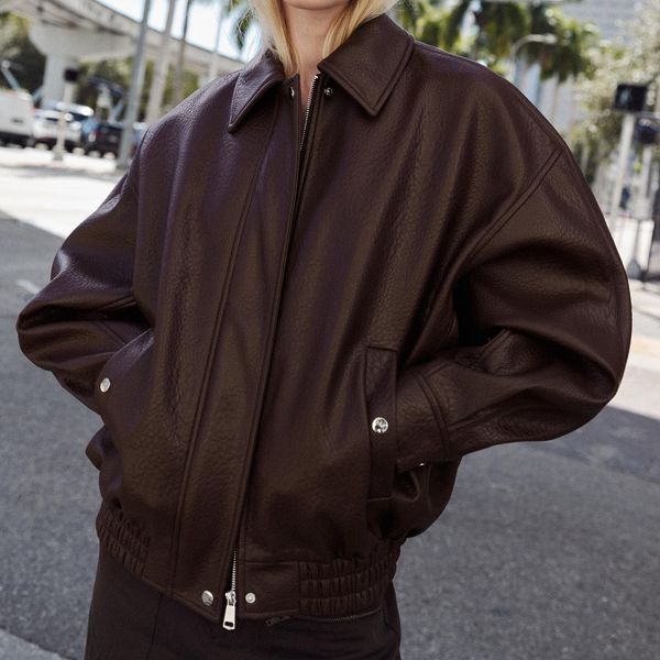 Zara Faux Leather Bomber Jacket