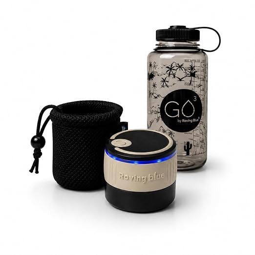 Roving Blue GO3 Ozone Water-Purifier Cap and Bottle Bundle – Electrolytic Ozone Water-Purification System