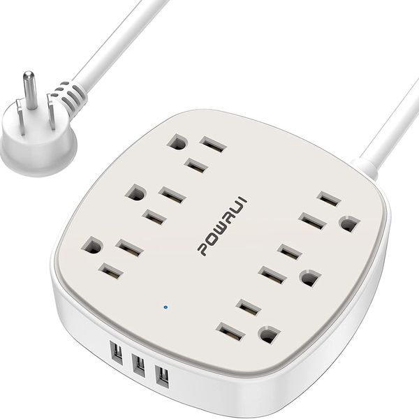 Power Strip Surge Protector with 6 Outlet Extender and 3 USB Ports