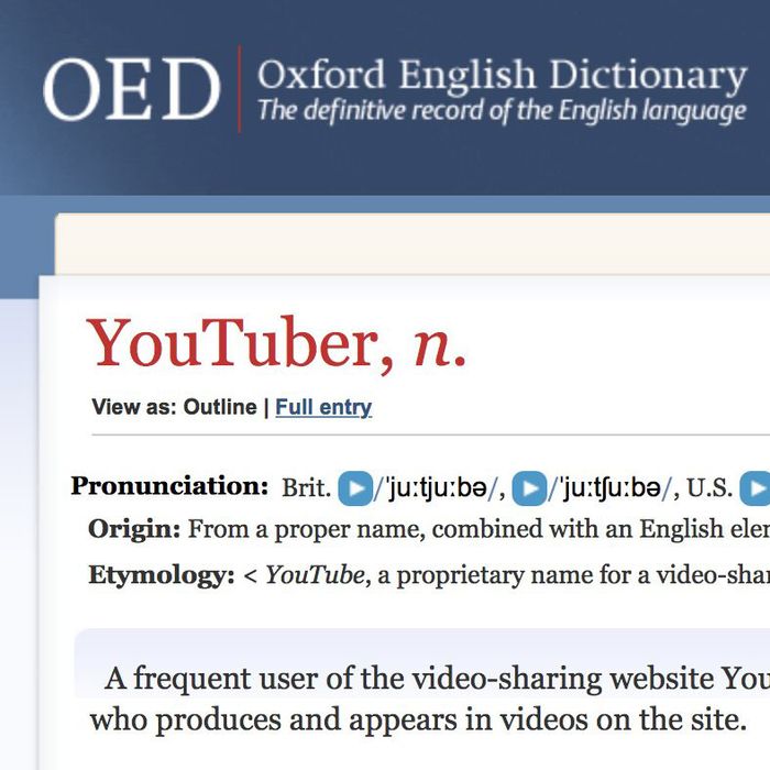 Oxford English Dictionary Adds Wrong Youtuber Definition