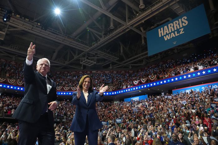 Kamala Harris And Running Mate Tim Walz Make First Appearance Together In Philadelphia