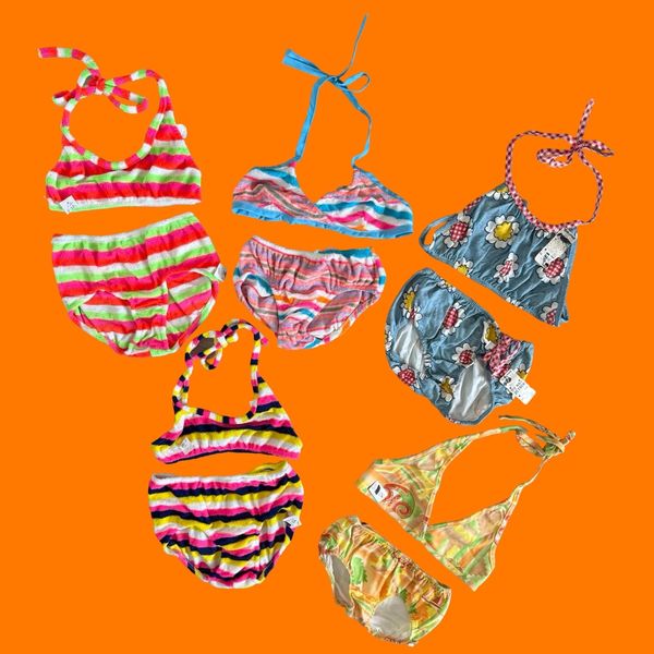 60s/70s Vintage Lot of Bathing Suits Girls’ 12/14