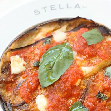 Tortino di Melanzane – eggplant, mozzarella, tomato, Parmigiano-Reggiano