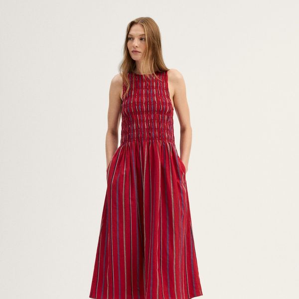 Madewell Smocked Racerback Midi Dress