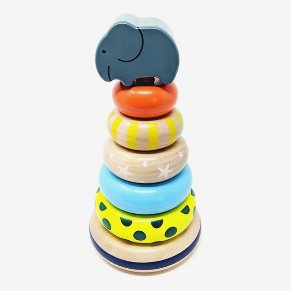 Rainbow stacking rings toy