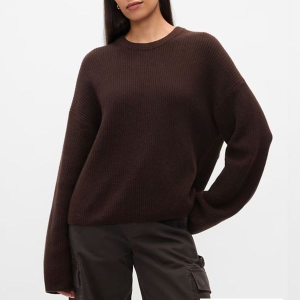 GAP CashSoft Shaker-Stitch Crewneck Sweater