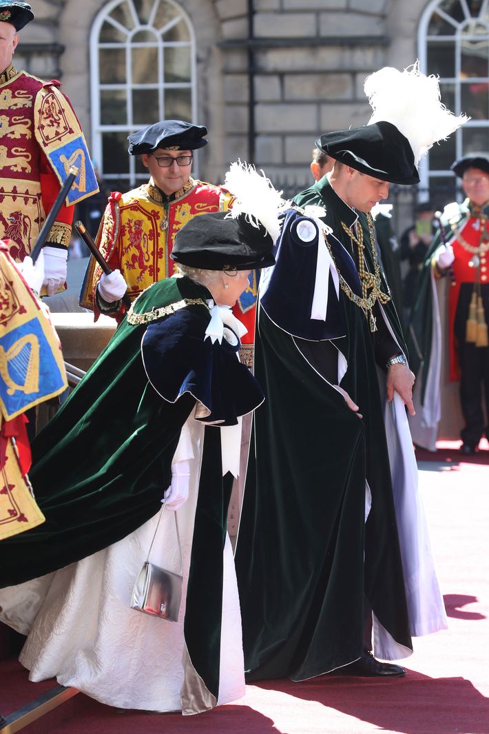 Queen Elizabeth and Prince William.