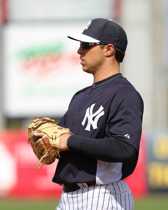 02 March 2013: Yankees first baseman Mark Teixeira (25) during the spring training game between the Detroit Tigers and New York Yankees at George M. Steinbrenner Field in Tampa, FL.