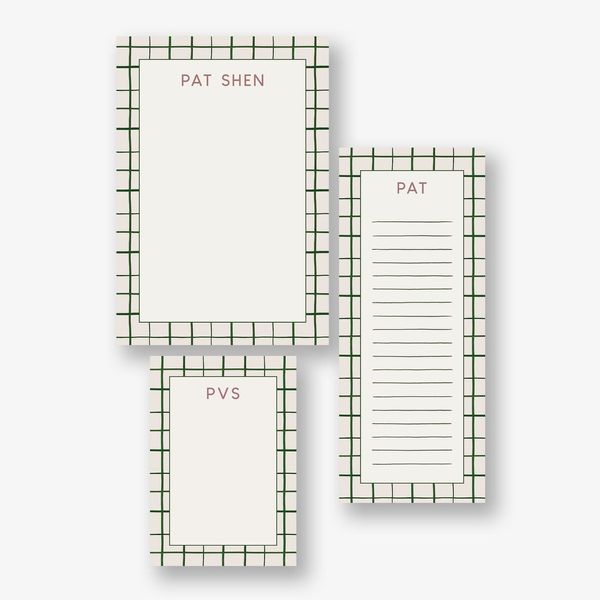 Paper Source Emerald Grid Mixed Notepad Set