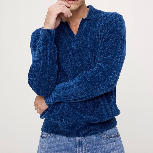 Banana Republic Ribbed Chenille Sweater Polo