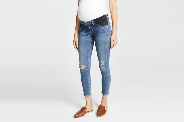 Jessica Simpson Distressed Maternity Skinny Jeans, Black Wash - Macy's