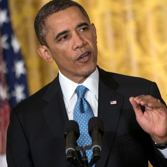 US President Barack Obama holds a press conference in the East Room of the White House January 14, 2013 in Washington, DC.