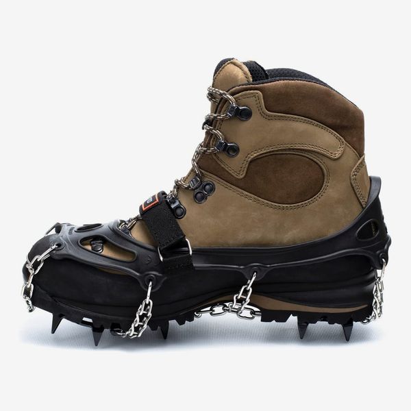 Crampons Ice Cleats for Hiking Boots and Shoes, Anti Slip Walk Traction Cleats, Snow Ice Grippers 19 Spikes and Grips, Safe Protect for Hiking