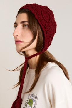 Damson Madder Crochet Bonnet