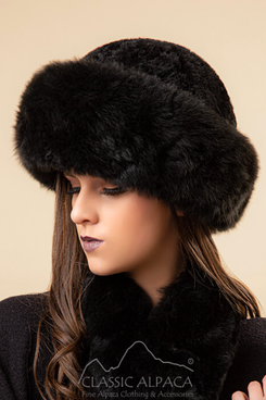 Classic Alpaca PREMIUM Baby Alpaca Fur Hat, Brown