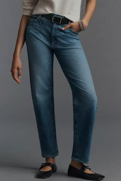 Paige Alexis Barrel Leg High-Rise Cuffed Jeans