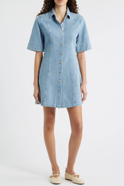 next denim shirt dress The Denim Shirt Dress Daybreak Medium Wash / XS
