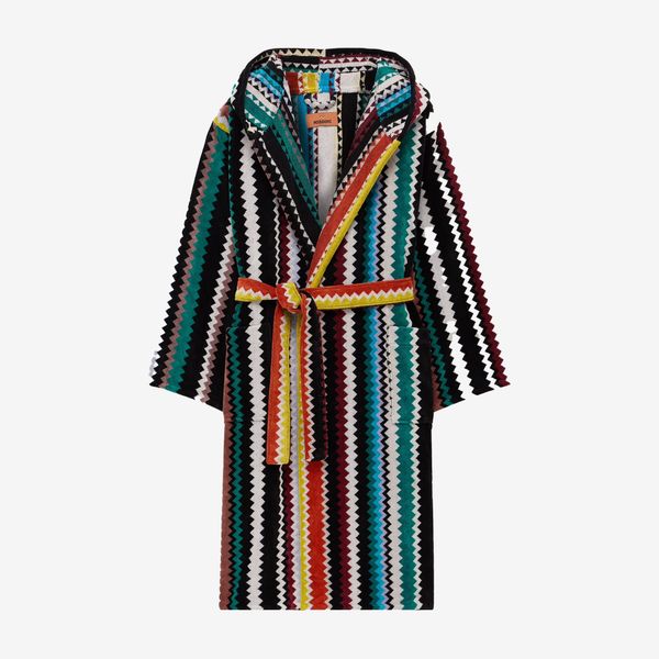 Missoni Home Curt Striped Jacquard Cotton Terry Hooded Bathrobe