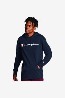 Champion Men's Long Sleeve T-Shirt Hoodie, Script Logo