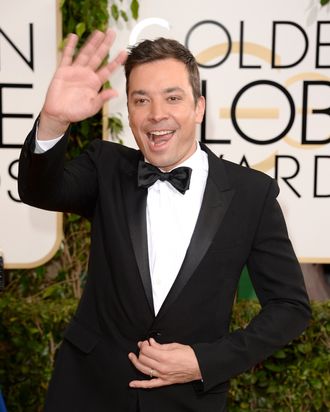 BEVERLY HILLS, CA - JANUARY 12: TV personality Jimmy Fallon attends the 71st Annual Golden Globe Awards held at The Beverly Hilton Hotel on January 12, 2014 in Beverly Hills, California. (Photo by Jason Merritt/Getty Images)