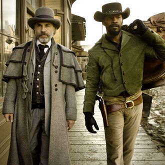 Schultz (Christoph Waltz) and Django (Jamie Foxx)