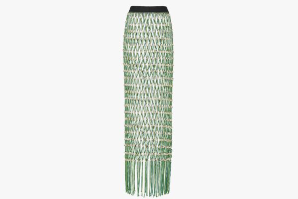 Hex Skirt in Green Rhinestone Net