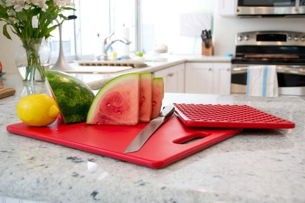 Fruit Vegetable Cutting Board Non Slip Kitchen Plastic Block Mat Chopping J7Q4 