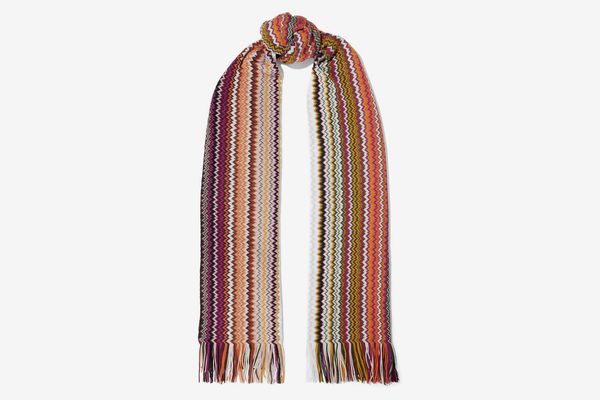 Missoni Fringe-Trimmed Crochet-Knit Wool-Blend Scarf