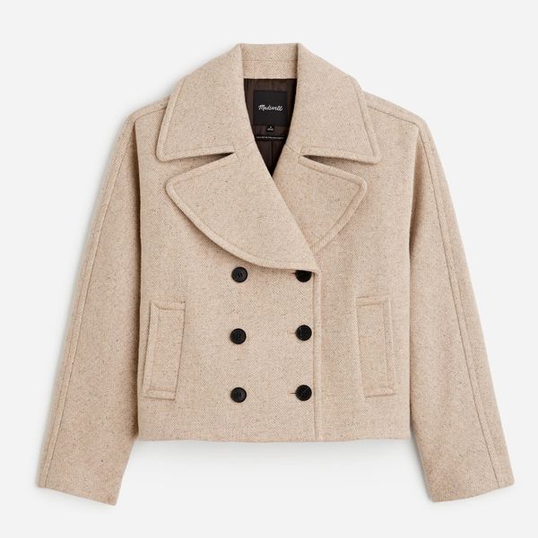 Madewell Oversize-Collar Short Peacoat