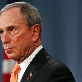 NEW YORK, NY - APRIL 25: New York City Mayor Michael Bloomberg speaks at a news conference at City Hall where they announced that the two men accused of carrying out last week's bombing of the Boston Marathon planned an additional bomb attack on New York's Times Square on April 25, 2013 in New York City. In interrogations with younger brother Dzhokhar Tsarnaev, police have learned that the two had planned to take the car that they hijacked and its driver from Boston last Thursday night and to New York with bombs. The plan was foiled after the car ran low on gas and the two brothers got into a firefight with police. (Photo by Spencer Platt/Getty Images)