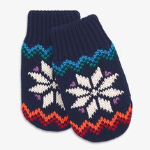 Primary Baby Fleece-Lined Rainbow Snowflake Fair Isle Mittens