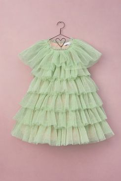 Marchesa Mini x Gymboree Girls Glitter Pleated Tulle High Neck Dress
