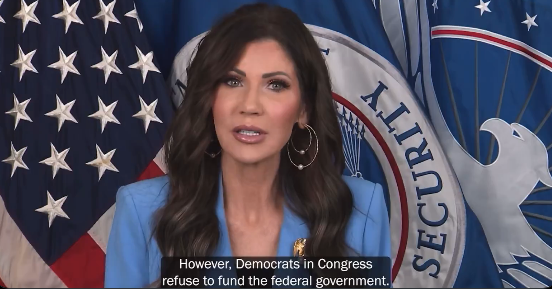 12:31 p.m. politics politics Airports Are Refusing to Air Kristi Noem’s Weird Shutdown Video By Nia Prater A jarring clip of the DHS secretary blaming Democrats for the shutdown faces resistance.