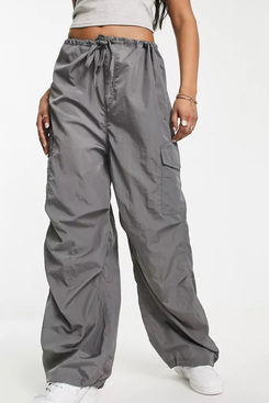 Monki Parachute Pants in Gray