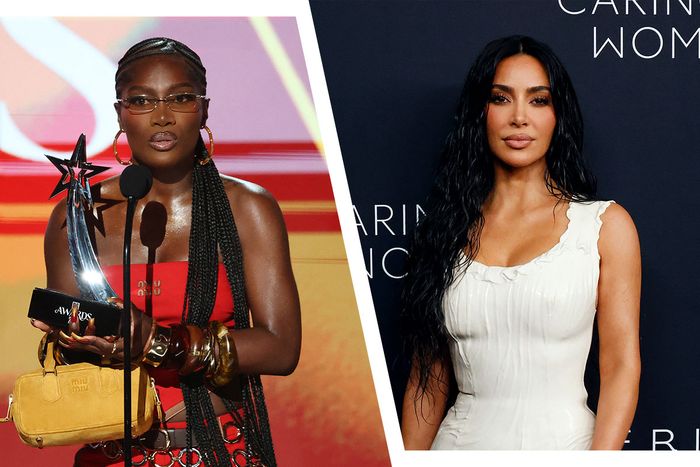 Photo‍ illustration of ⁢Doechii and Kim Kardashian, referencing their stance against ‌ICE raids.