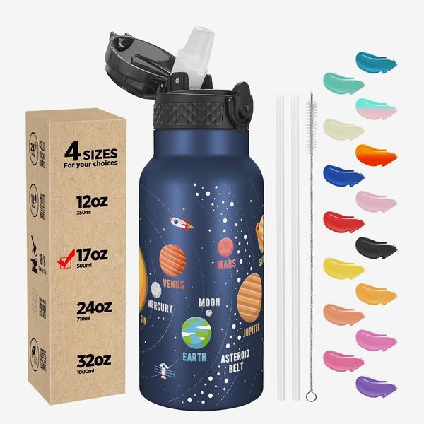 Han’s Bottle Kids 17 Ounce Water Bottle with Straw Lid
