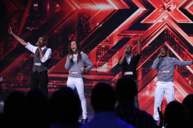 THE X FACTOR: 4 Shore, from Virginia Beach, VA, performs in front of the judges and thousands of audience members on THE X FACTOR airing Wednesday, Sep. 28 (8:00-10:00 PM ET/PT) on FOX. CR: Ray Mickshaw / FOX