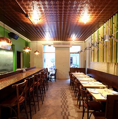 The dining room's gotten quite a makeover since it was Falai.